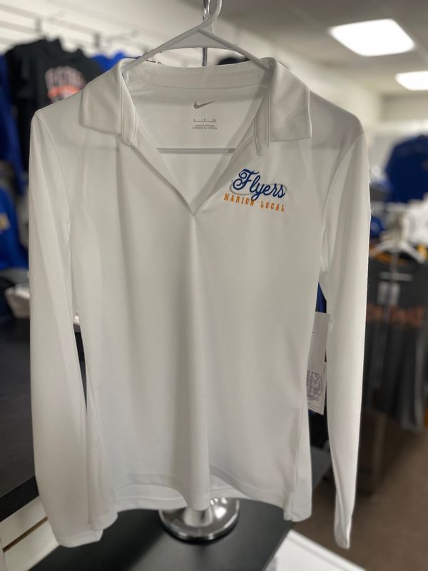 Nike Ladies Dri-FIT Micro Pique 2.0 Long Sleeve Polo NKDC2105 White S