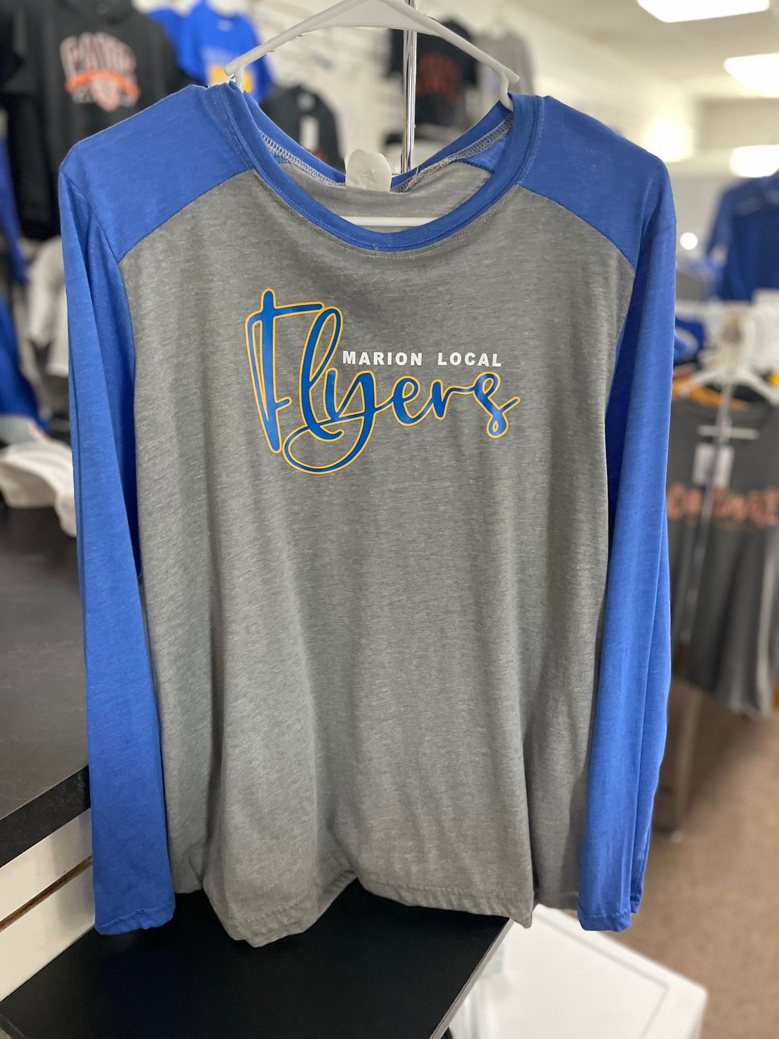 Augusta Ladies Gameday Vintage Long Sleeve Tee 6883 GREY HEATHER/ROYAL HEATHER 2XL