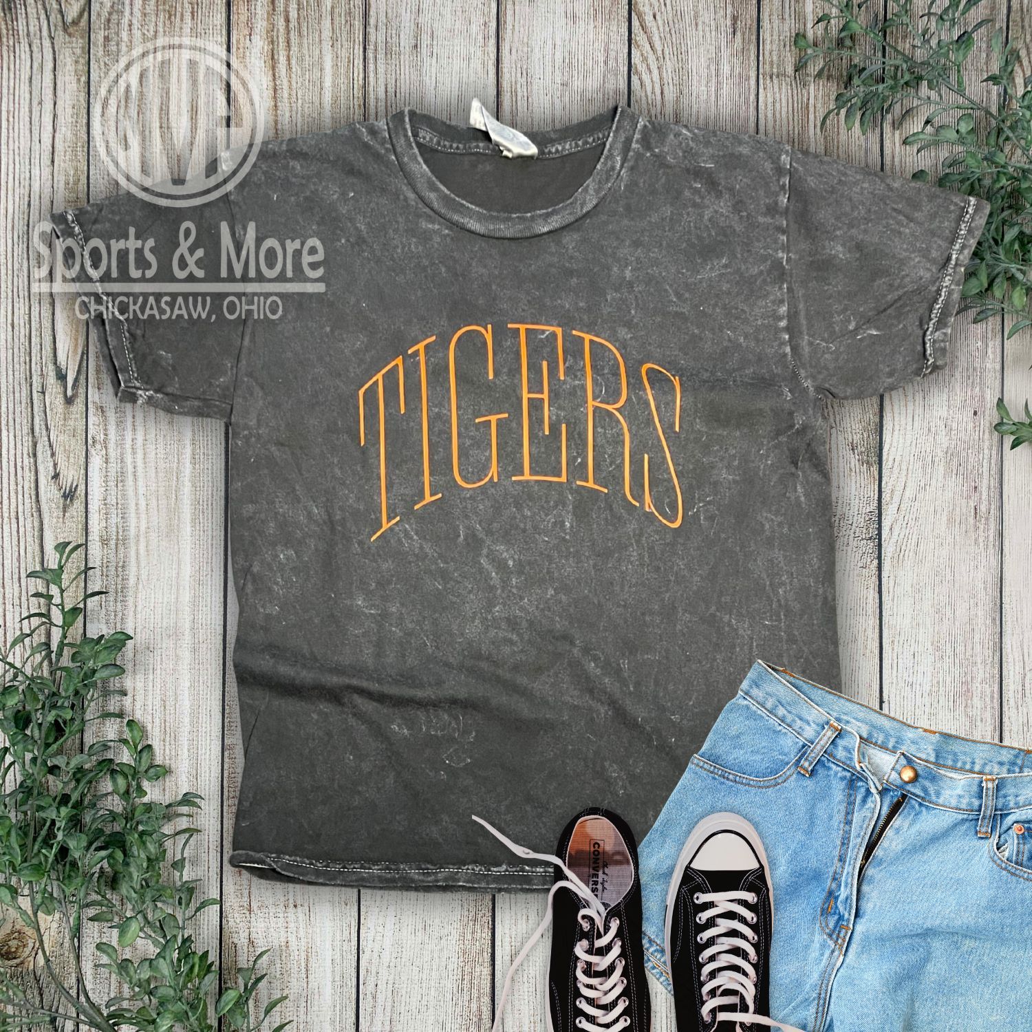 Youth Mineral Wash T-Shirt - Thin Arch - Tigers - 1300Y
