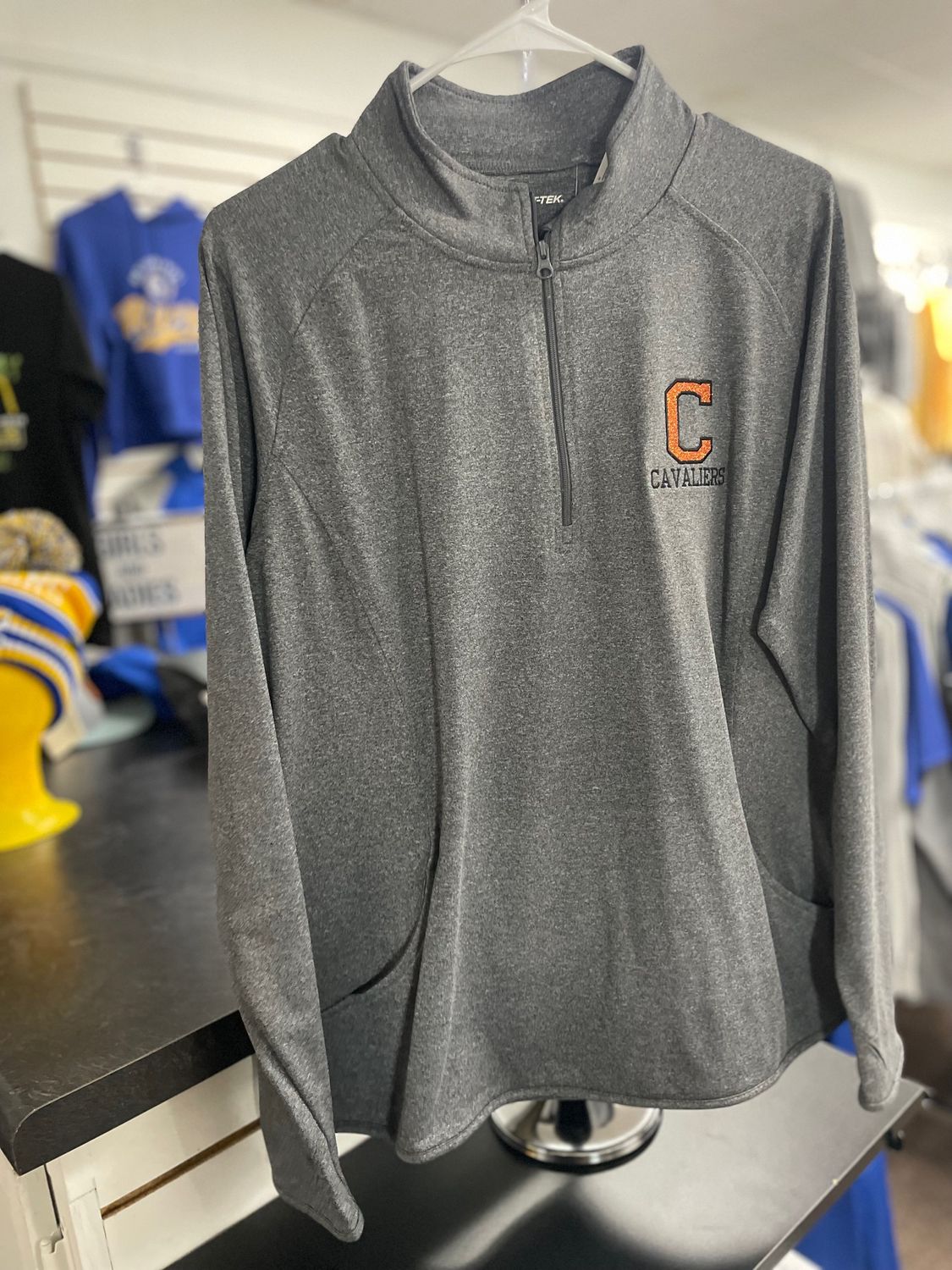 Sport-Tek Ladies Sport-Wick Stretch 1/2-Zip Pullover. LST850 Charcoal Grey Heather XL