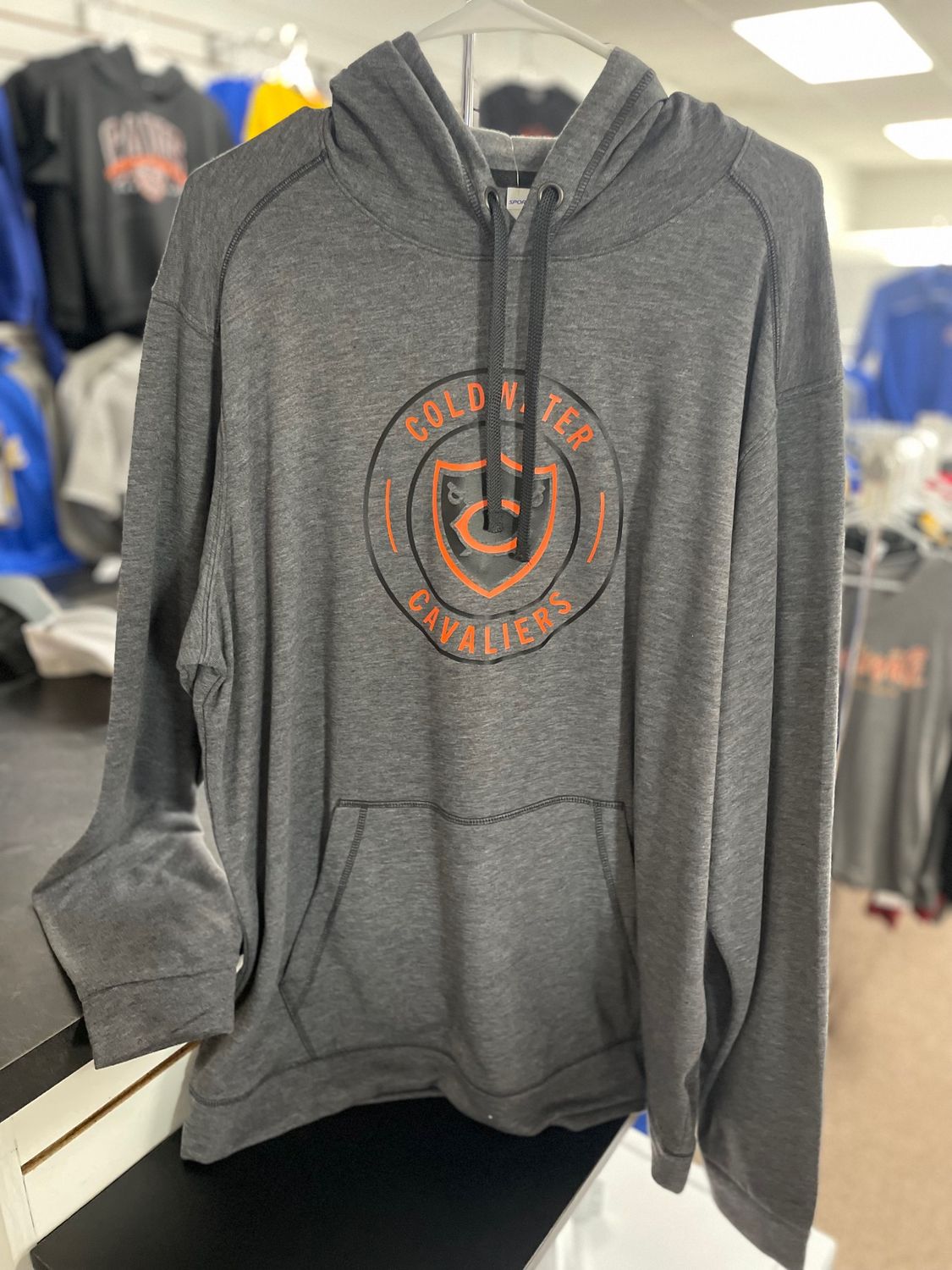 Sport-Tek Ladies PosiCharge Tri-Blend Wicking Fleece Hooded Pullover. LST296 Dark Grey Heather XL