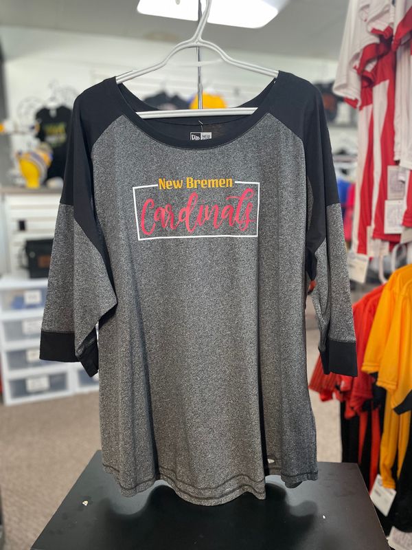 New Era ® Ladies Heritage Blend 3/4-Sleeve Baseball Raglan Tee. LNEA104 Black/ Black Twist 4XL