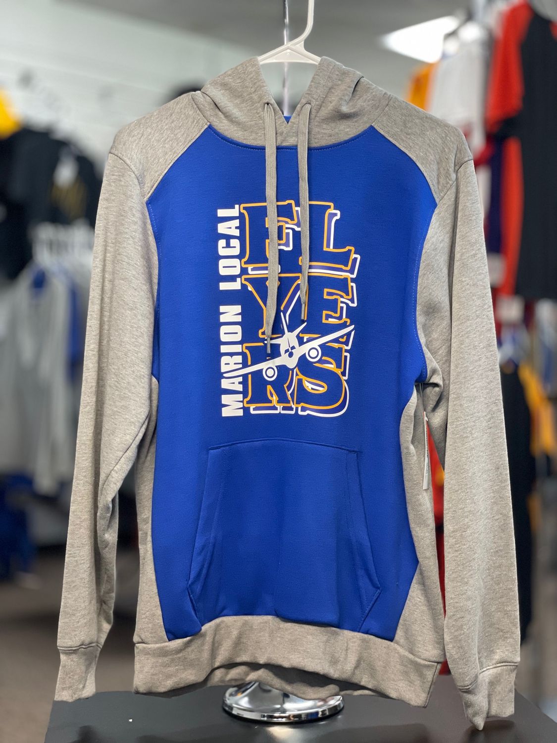 Augusta Three-Season Fleece Pullover Hoodie 6865 ROYAL/GREY HEATHER S