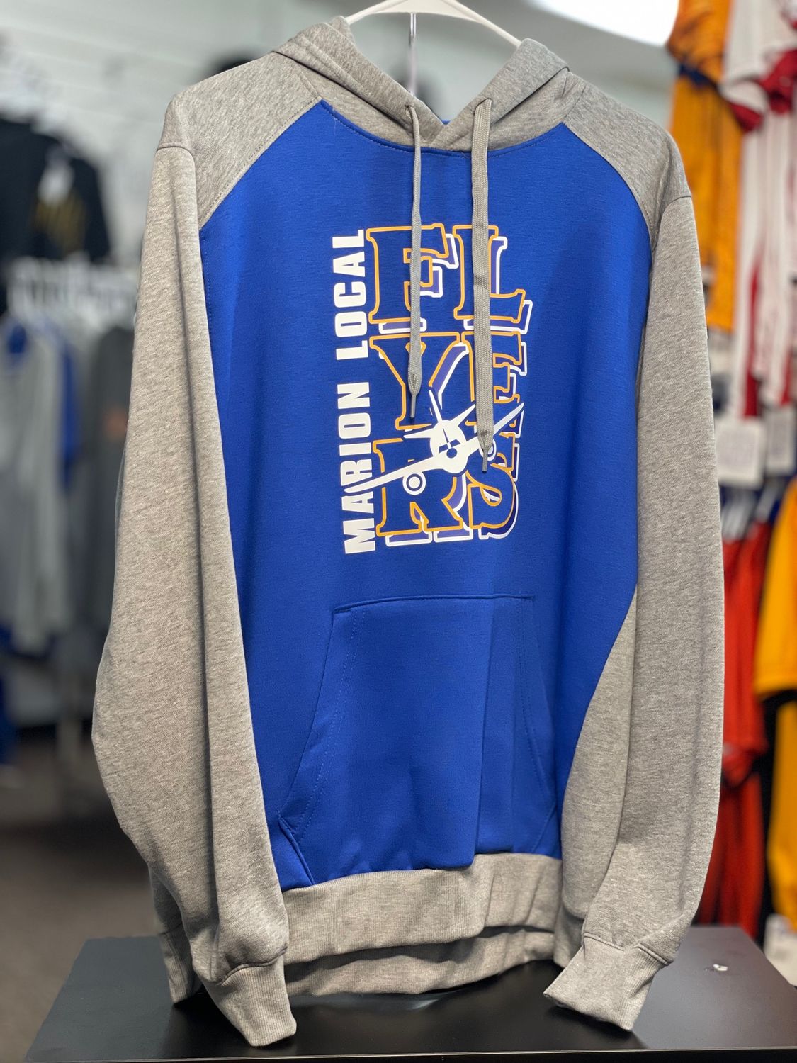 Augusta Three-Season Fleece Pullover Hoodie 6865 ROYAL/GREY HEATHER M
