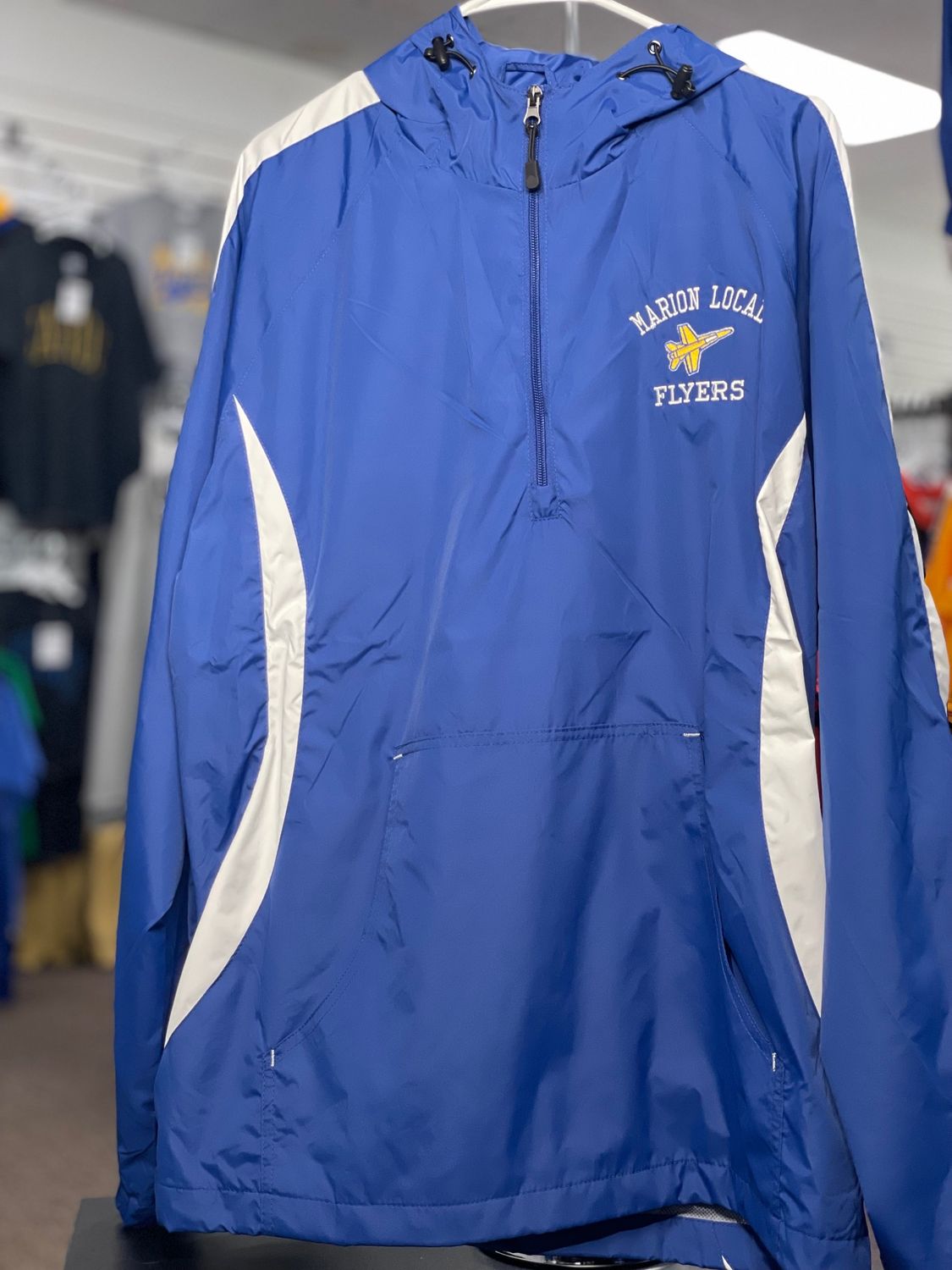 Sport-Tek® Colorblock Raglan Anorak. JST63 True Royal/ White XL