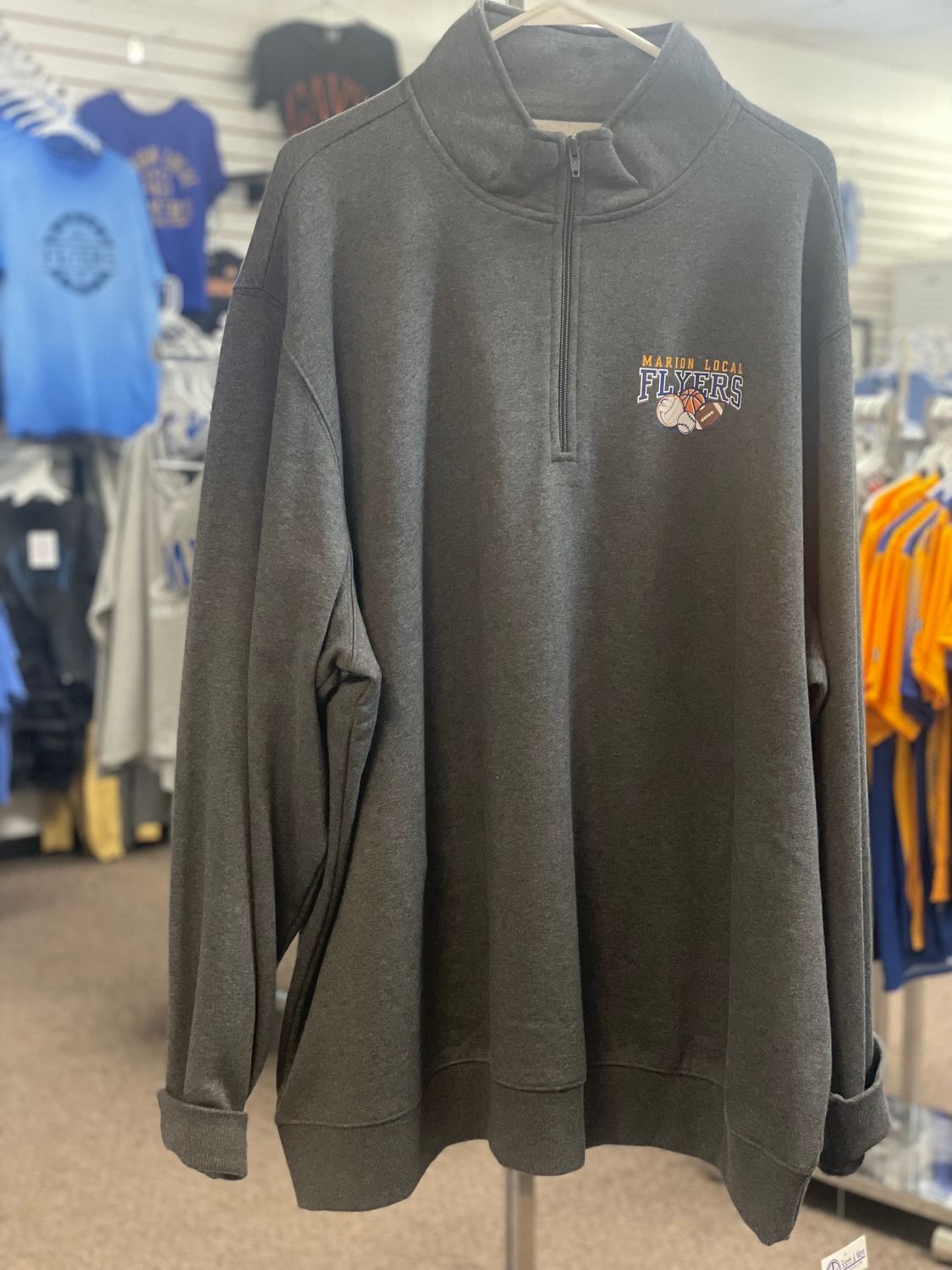 Sport-Tek® 1/4-Zip Sweatshirt. ST253 Graphite Heather 3XL