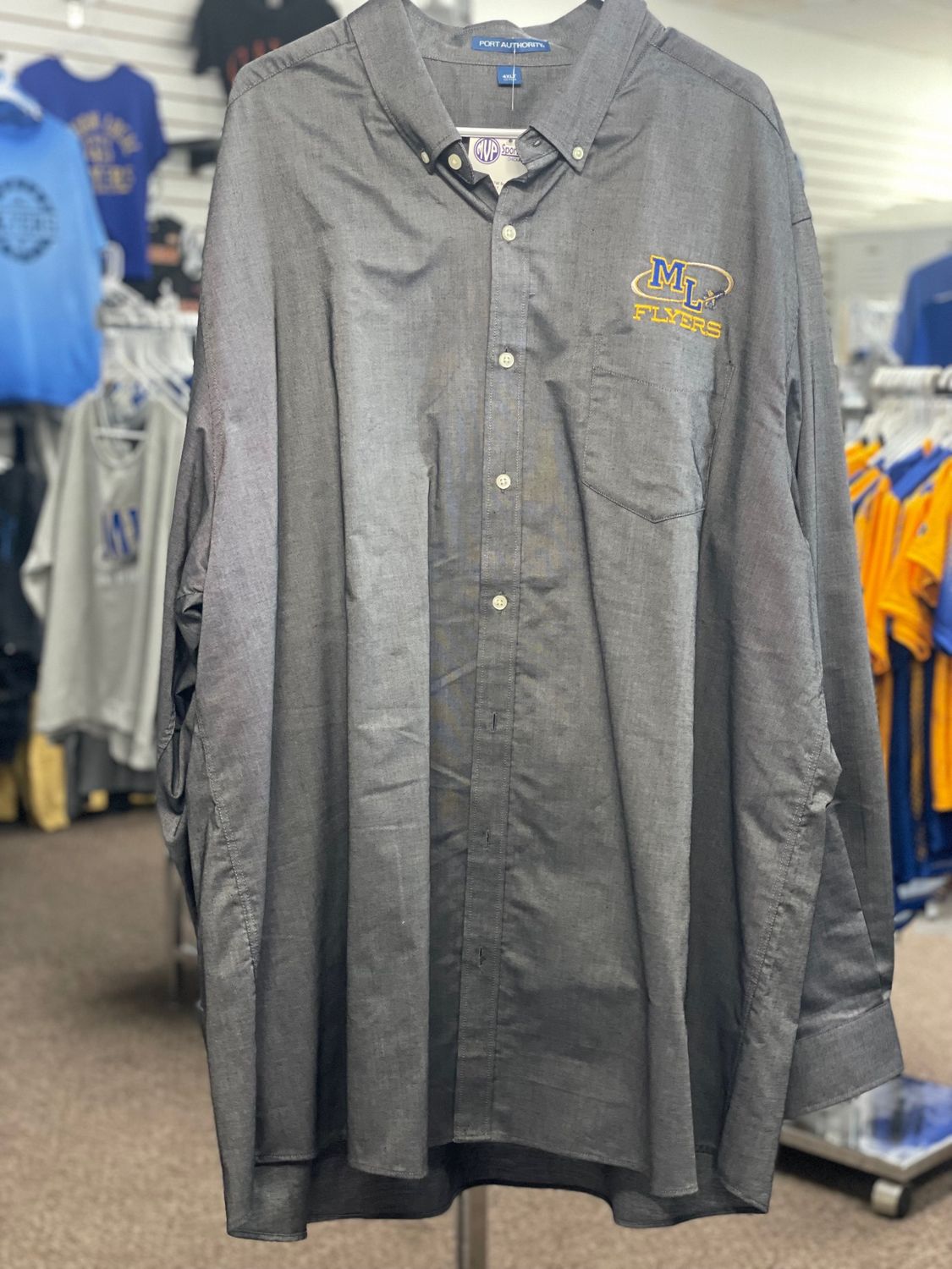 Port Authority Tall SuperPro Oxford Shirt. TS658 Black 4XLT