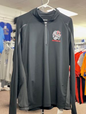 ST851 Sport-Tek® Sport-Wick® Stretch 1/2-Zip Colorblock Pullover ST851  Black/ Charcoal Grey LARGE