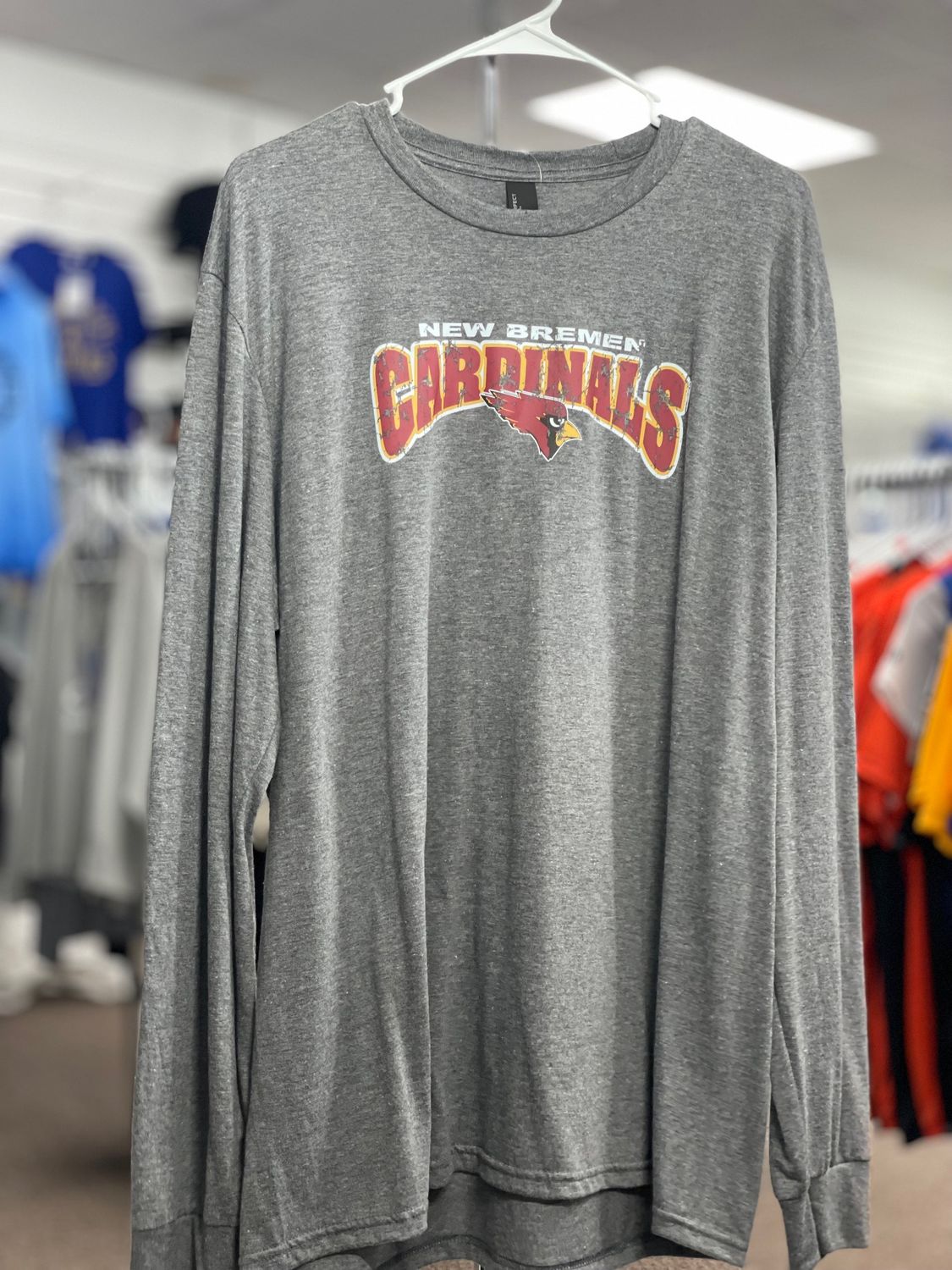 District Perfect Tri Long Sleeve Tee . DM132 Grey Frost XL
