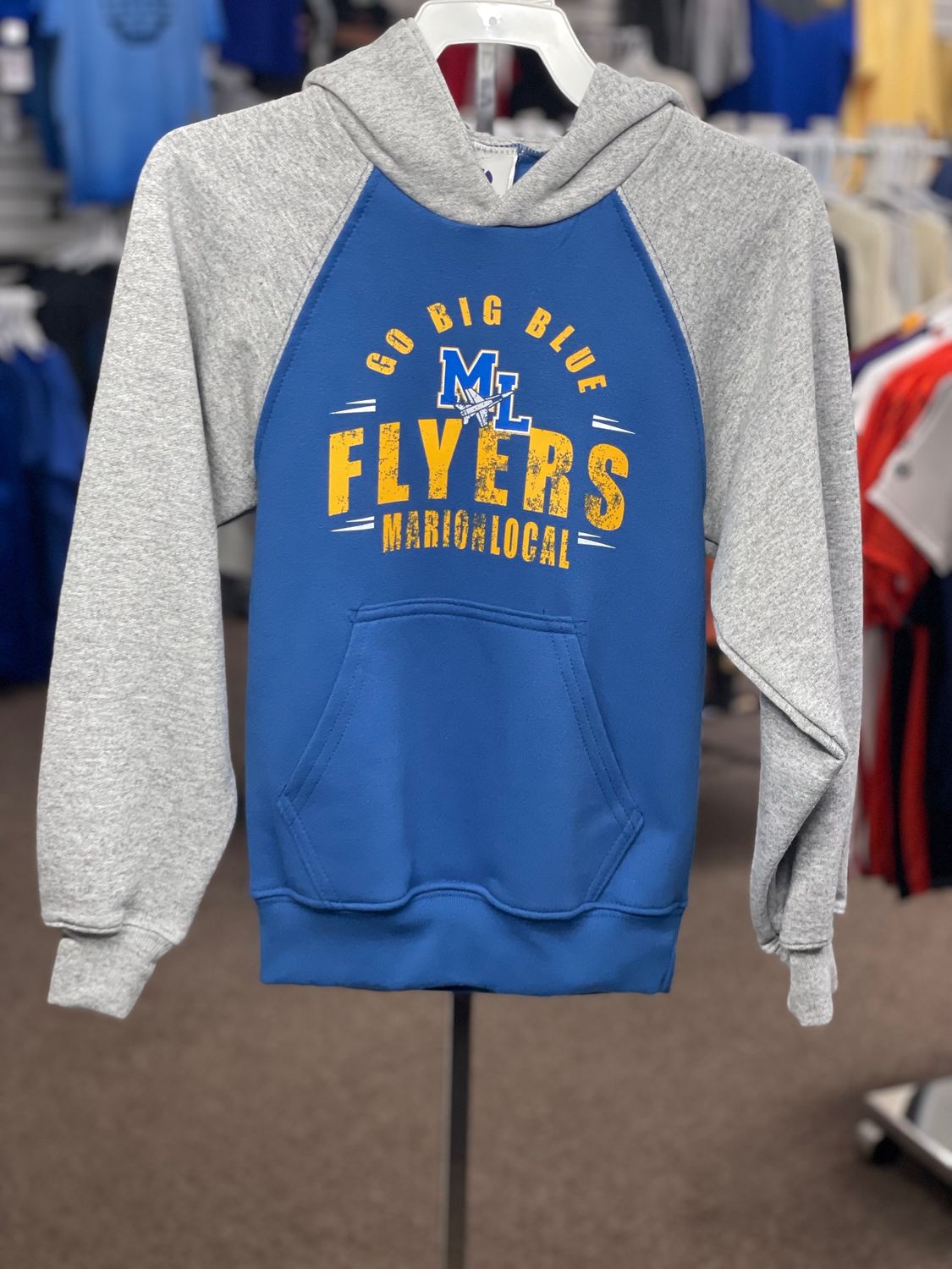 Banner Hoodie - Royal/Grey Heather -229279 - YOUTH SMALL