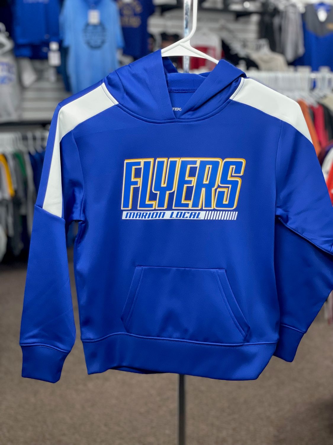 Sport-Tek® Youth Sport-Wick® Fleece United Pullover Hoodie YST255 True Royal/ White YOUTH S