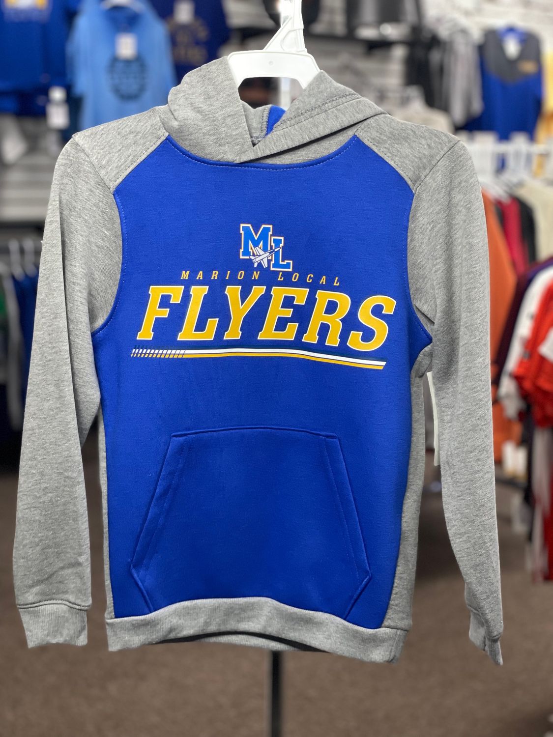 Colorblock Hoodie - Royal/Grey Heather - 6866 - Youth Small