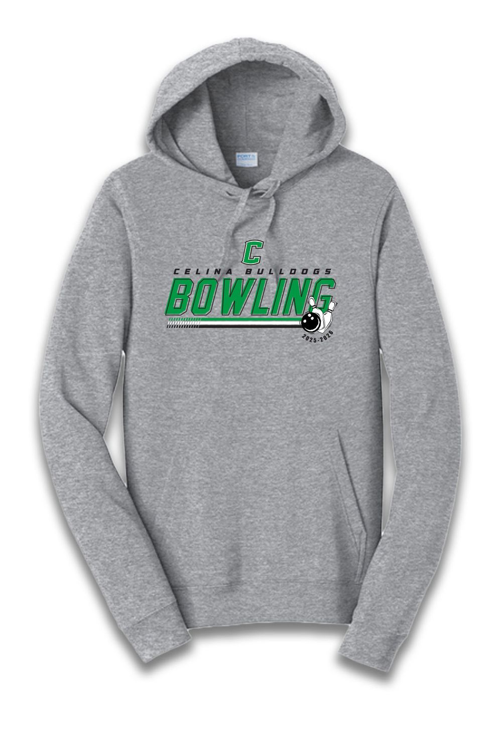 Port &amp; Co Fan Favorite Fleece Pullover Hooded Sweatshirt _ Celina Bowling