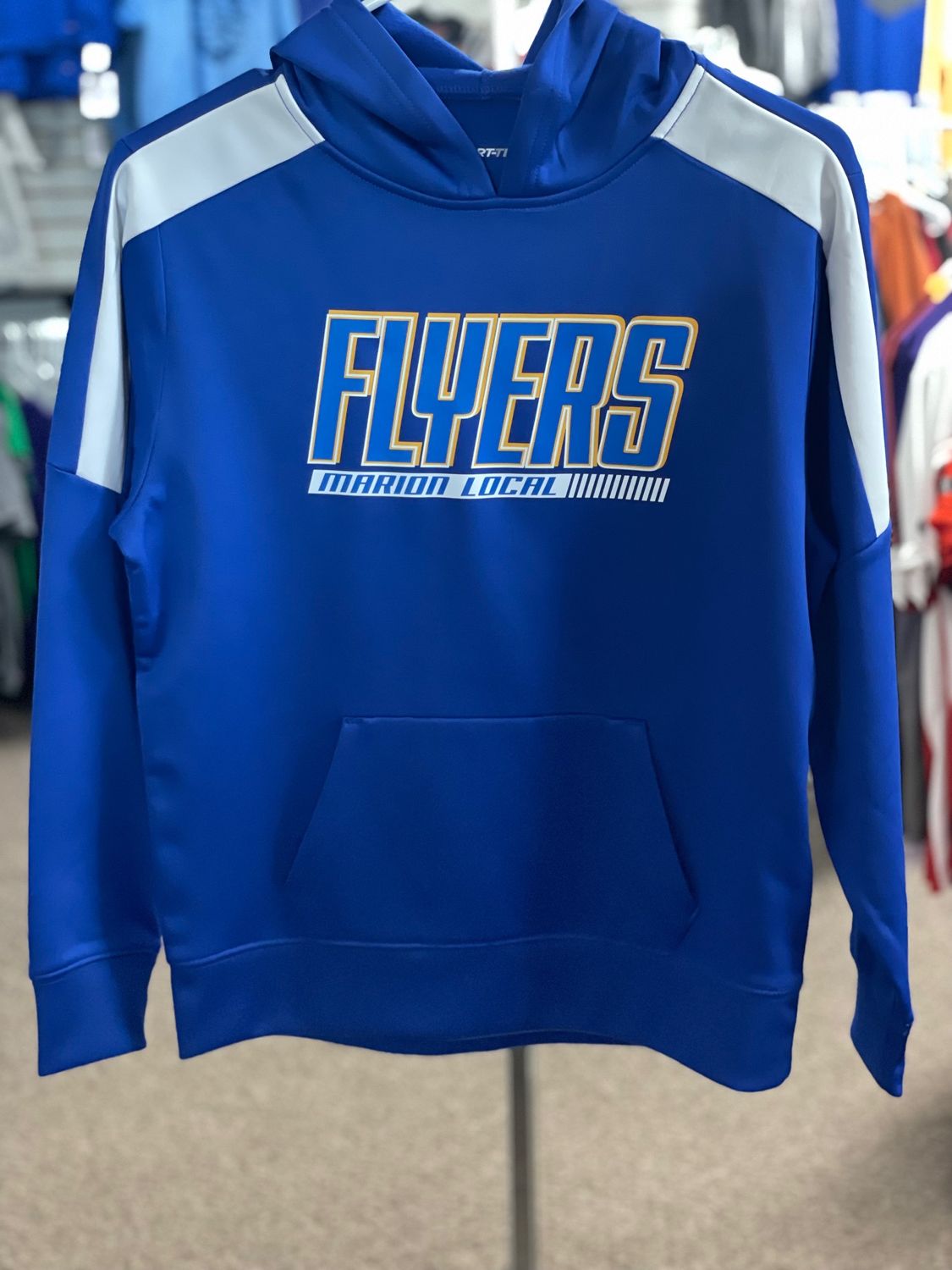 Sport-Tek® Youth Sport-Wick® Fleece United Pullover Hoodie YST255 True Royal/ White M