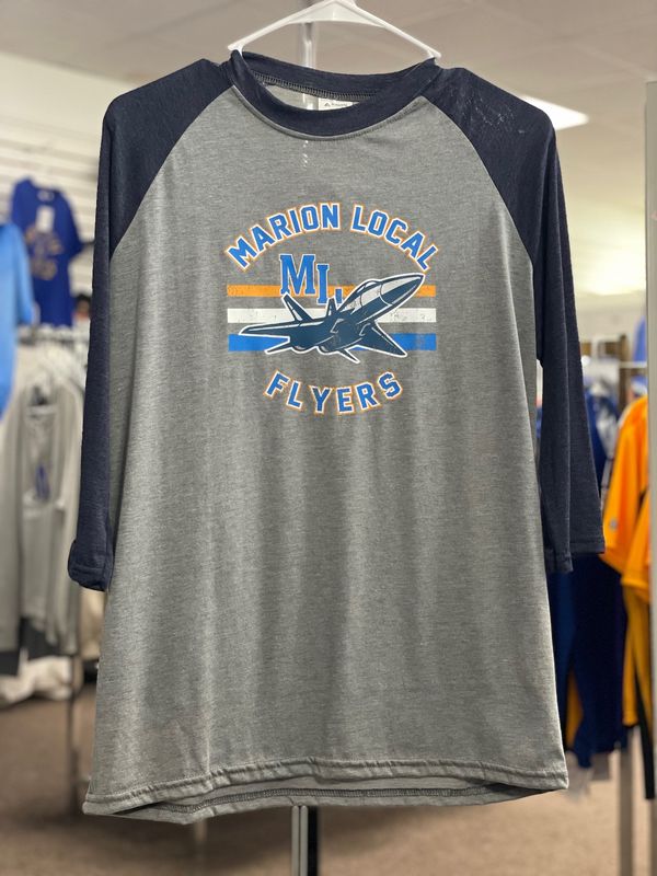 Augusta - 3/4 Tee - GRY/NVY - 6882 YOUTH XL