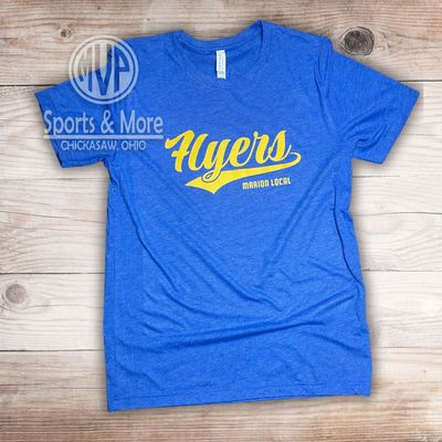 BELLA+CANVAS Triblend T-shirt 3413 - True Royal Triblend - Retro Script