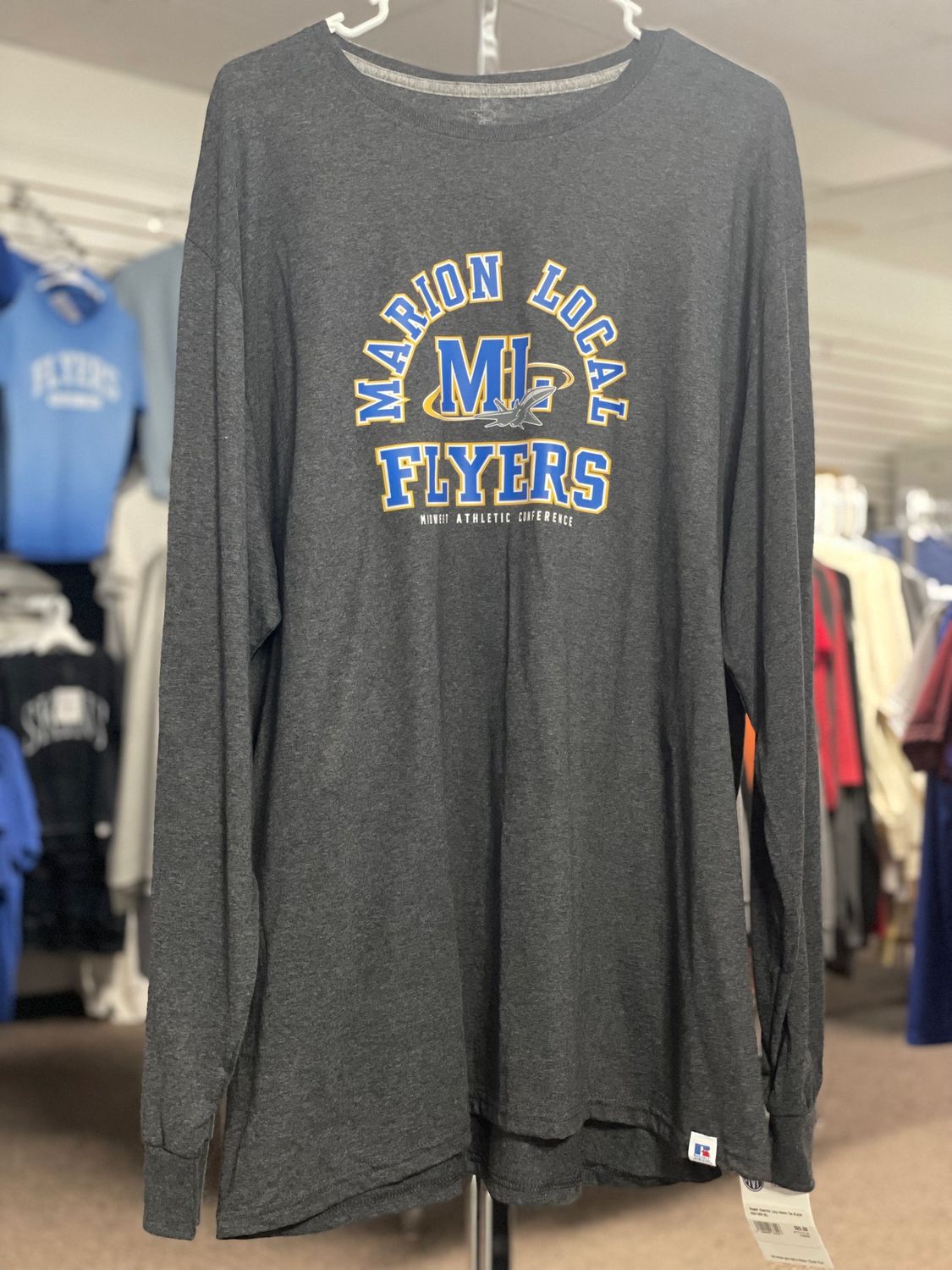 Russell Essential Long Sleeve Tee BLACK HEATHER 2XL