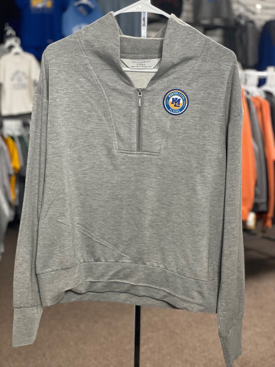 Boxercraft Women's Dream Fleece 1/4 Zip Pullover BW5205 Oxford Heather M