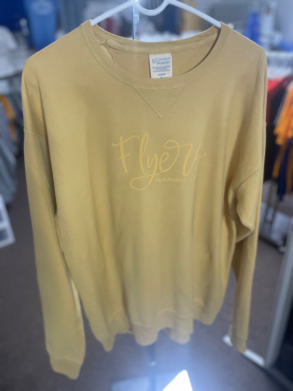 Comfort Wash by Hanes - Unisex Garment-Dyed Crewneck Sweatshirt - GDH400 - Artisan Gold SMALL