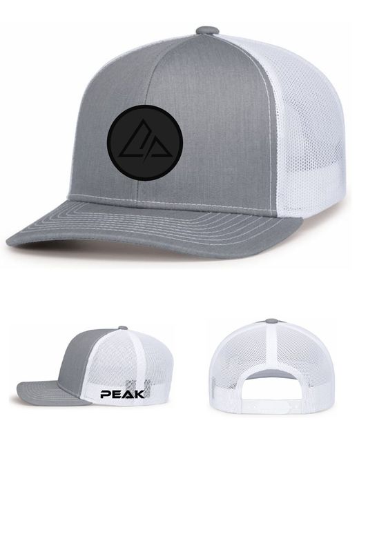 Contrast Stitch Trucker Snapback 104S Heather Grey/White with Patch
