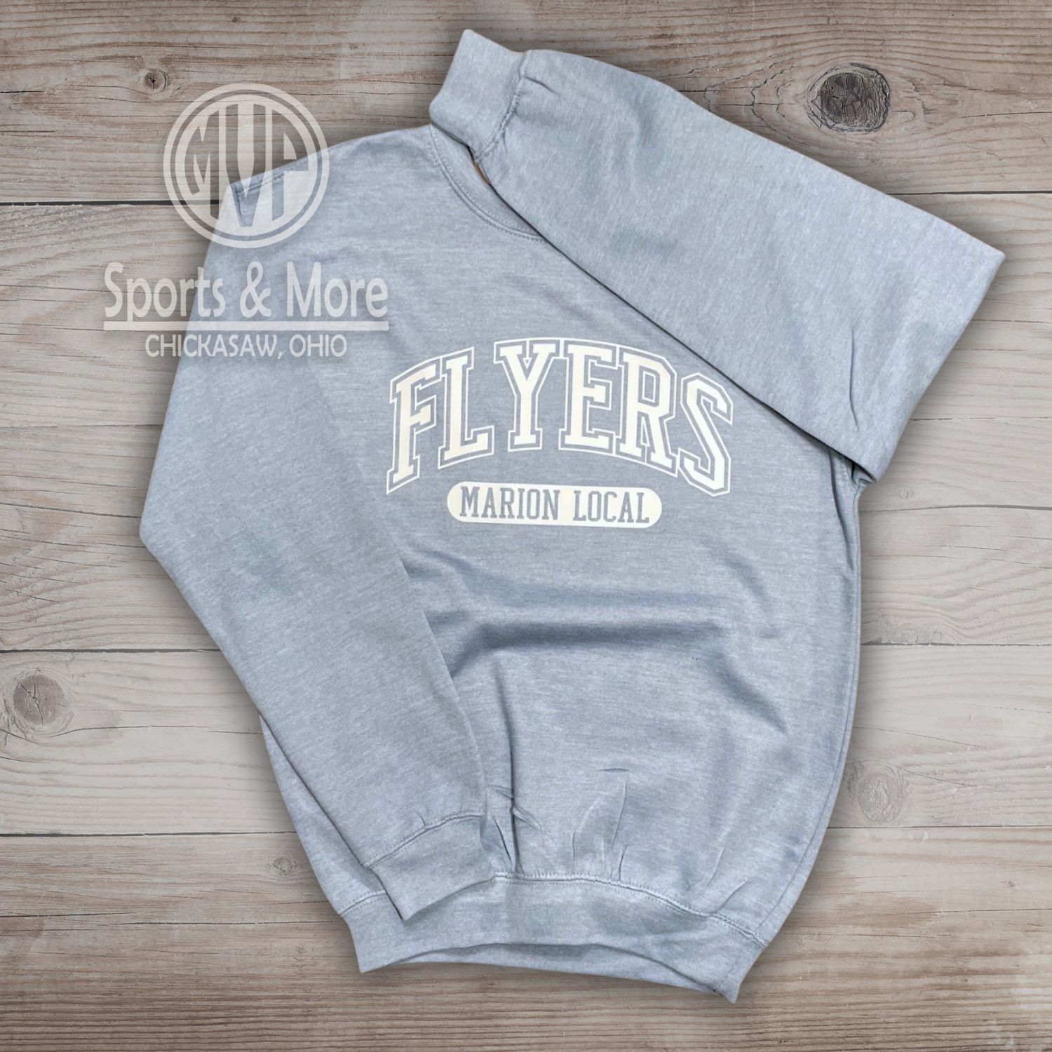 MV Sport Youth Buddy Crewneck Sweatshirt - 23154Y - Light Denim Heather - Sep Arch, Size: YOUTH XS