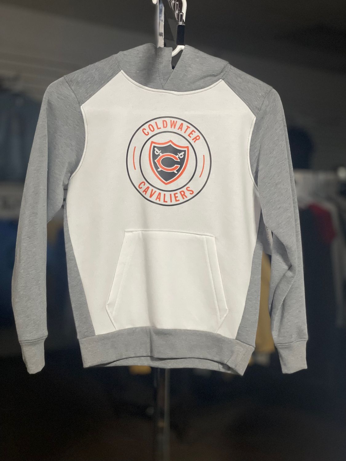 Augusta Youth Three-Season Fleece Pullover Hoodie 6866 WHITE/GREY HEATHER M