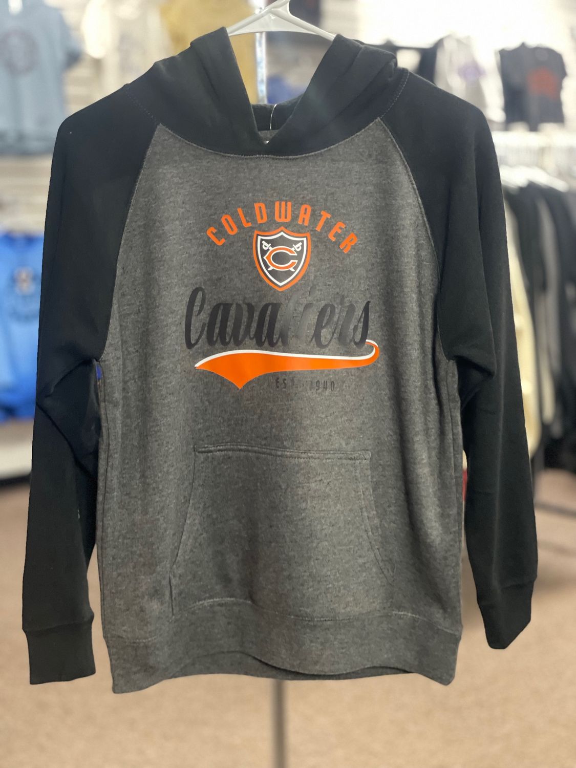 Independent Trading Co. Youth Lightweight Special Blend Raglan Hooded Sweatshirt PRM15YSB Carbon/ Black M