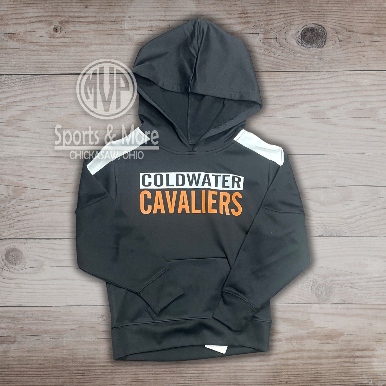 Sport-Tek® Youth Sport-Wick® Fleece United Pullover Hoodie - YST255 - BLACK/WHITE - Legend