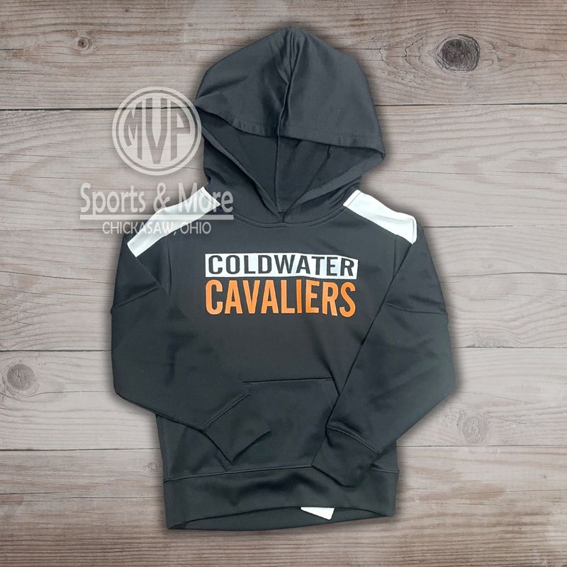 Sport-Tek® Youth Sport-Wick® Fleece United Pullover Hoodie - YST255 - BLACK/WHITE - Legend