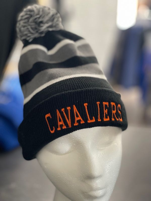 Pacific Knit Fold Over Pom-Pom Beanie 641K BLACK/GRAPHITE/WHITE OS