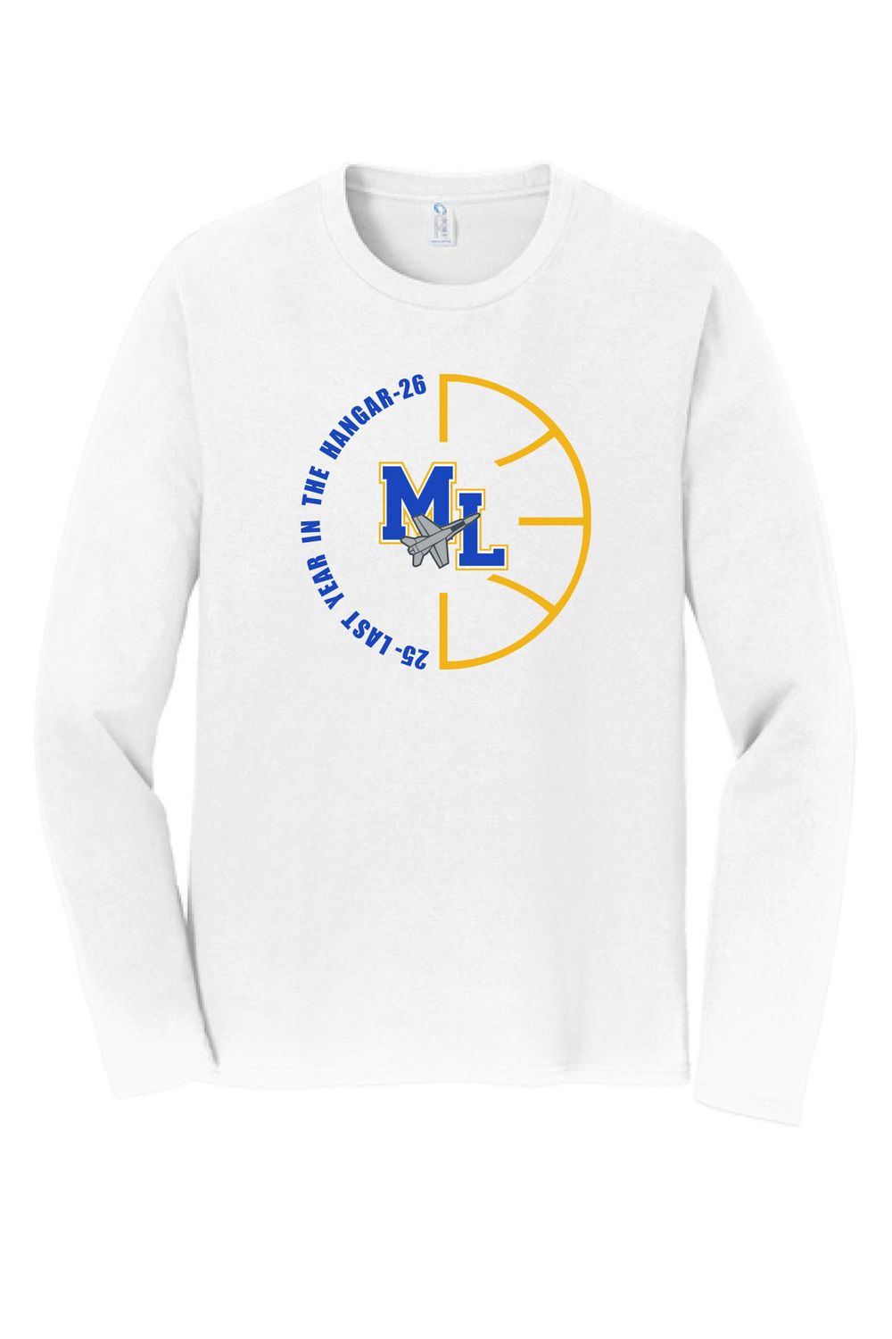 Port &amp; Co Long Sleeve Fan Favorite Tee -PC450LS - Basketball with 2 Color Design