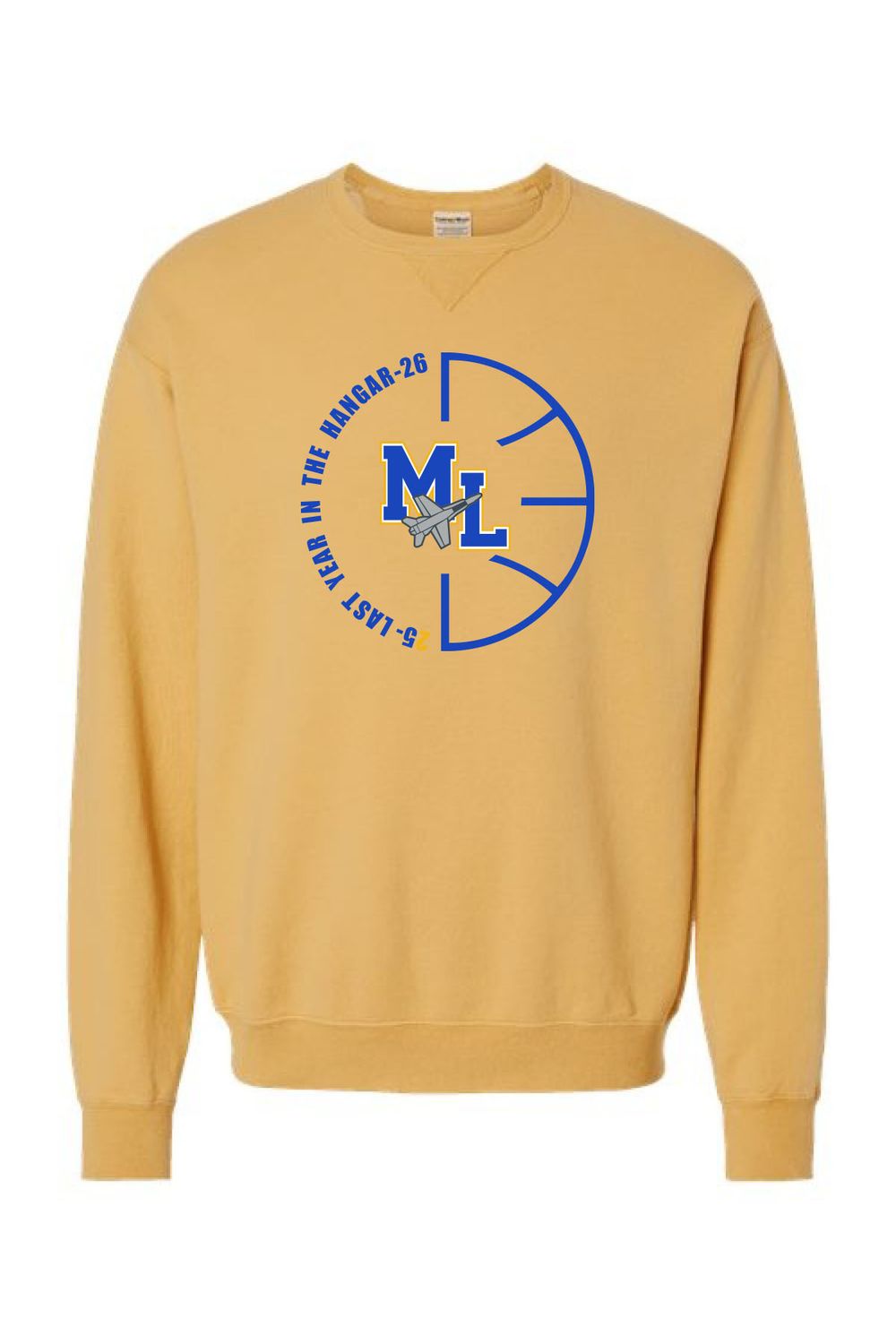 Unisex Garment-Dyed Crewneck Sweatshirt - GDH400 - Basketball with 2 Color Design