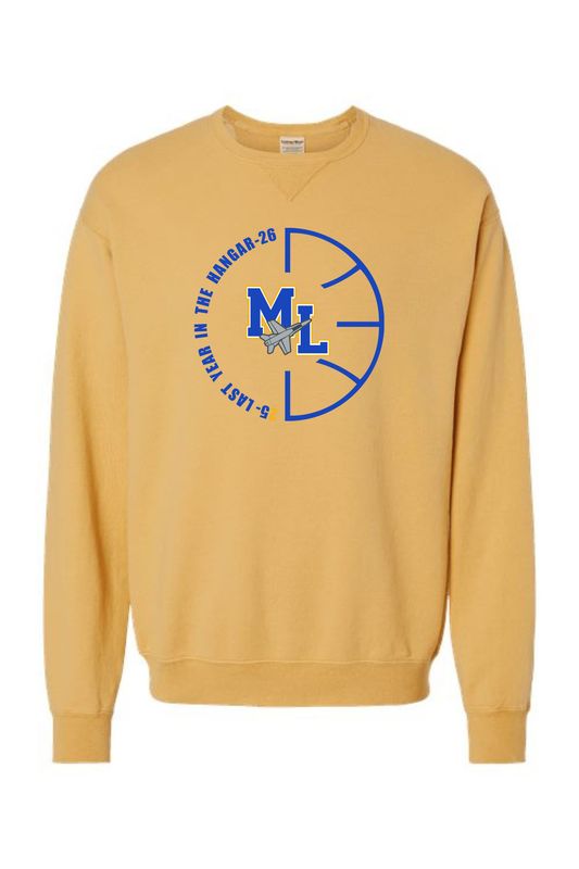 Unisex Garment-Dyed Crewneck Sweatshirt - GDH400 - Basketball with 2 Color Design
