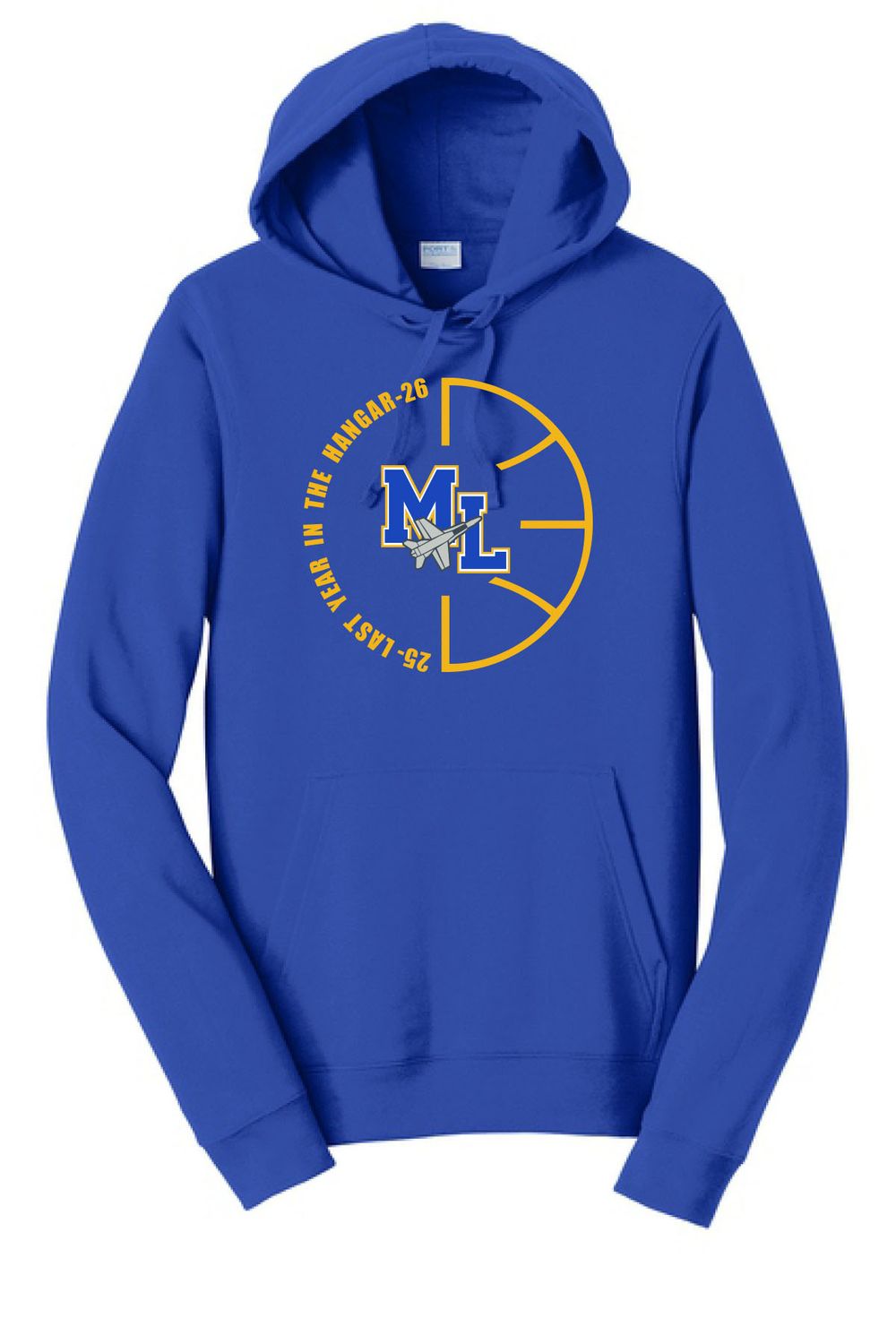 Port &amp; Co Fan Favorite Fleece Pullover Hooded Sweatshirt - PC850H - Basketball with 2 Color Design