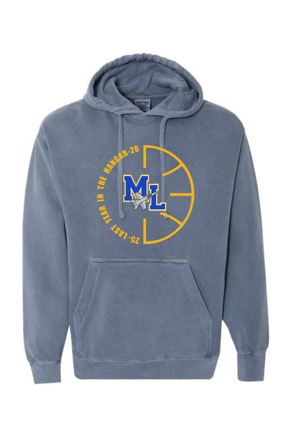 Unisex Garment-Dyed Hooded Sweatshirt - GDH450 - Basketball with 2 Color Design