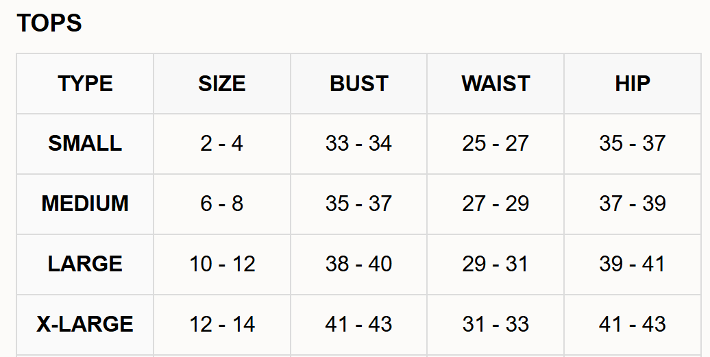 Size and Fit