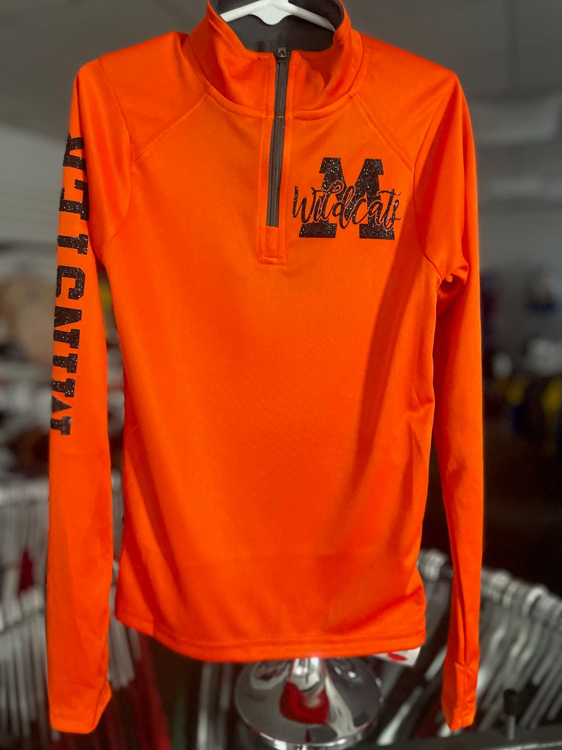 Badger Sport B-Core Girls' 1/4 Zip 210300 Burnt Orange/Graphite XS