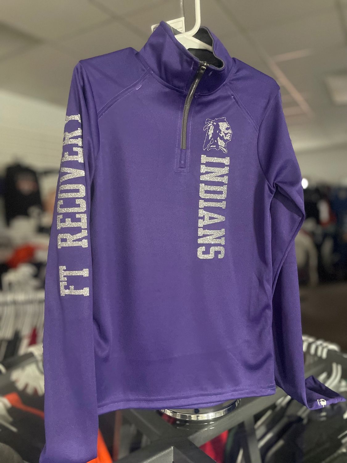 Badger Sport B-Core Girls' 1/4 Zip 210300 Pruple/Graphite S