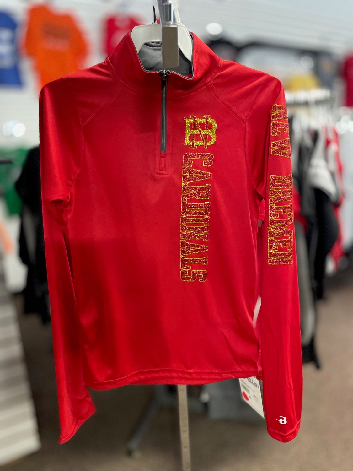 Badger Sport B-Core Girls' 1/4 Zip 210300 Red/Graphite M