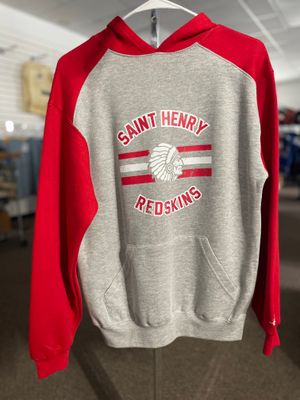 Badger Sport Athletic Fleece Sport Youth Hood 244900 Oxford/Red L