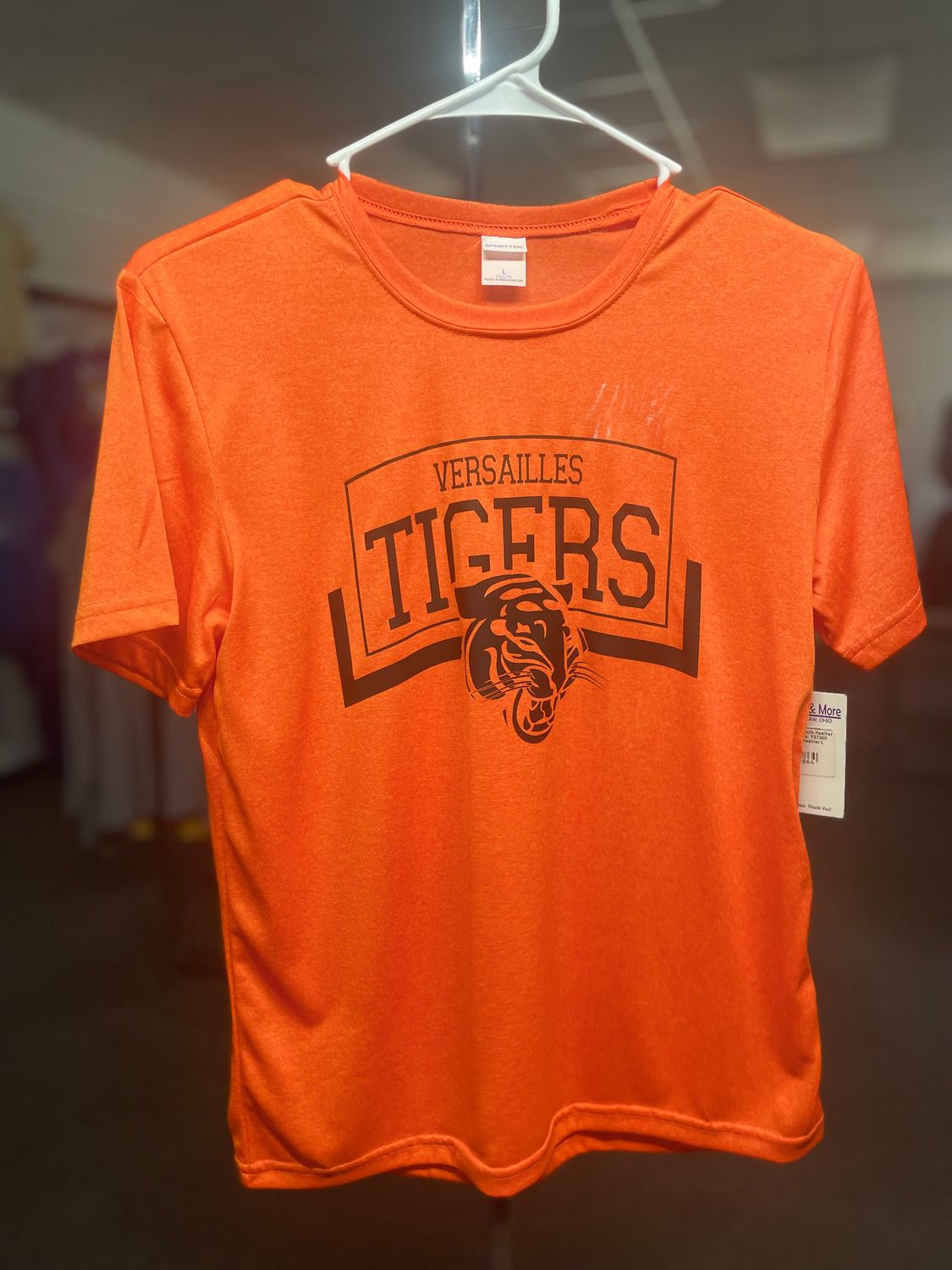 Sport-Tek Youth Heather Contender Tee. YST360 Deep Orange Heather L