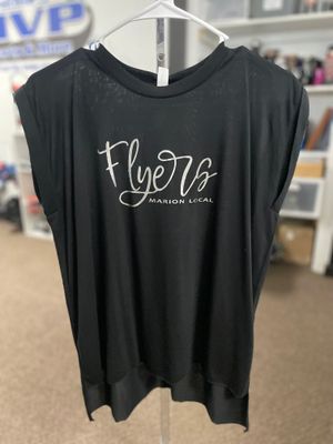 BELLA + CANVAS Women's Flowy Rolled Cuffs Muscle Tee 8804 Black M