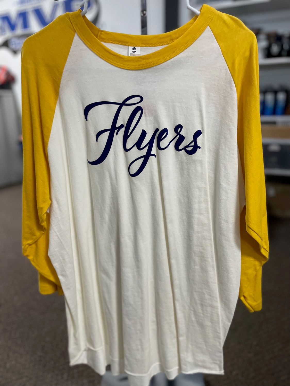 Tultex Unisex Fine Jersey Raglan T-Shirt 245 XL Vintage White/ Mellow Yellow