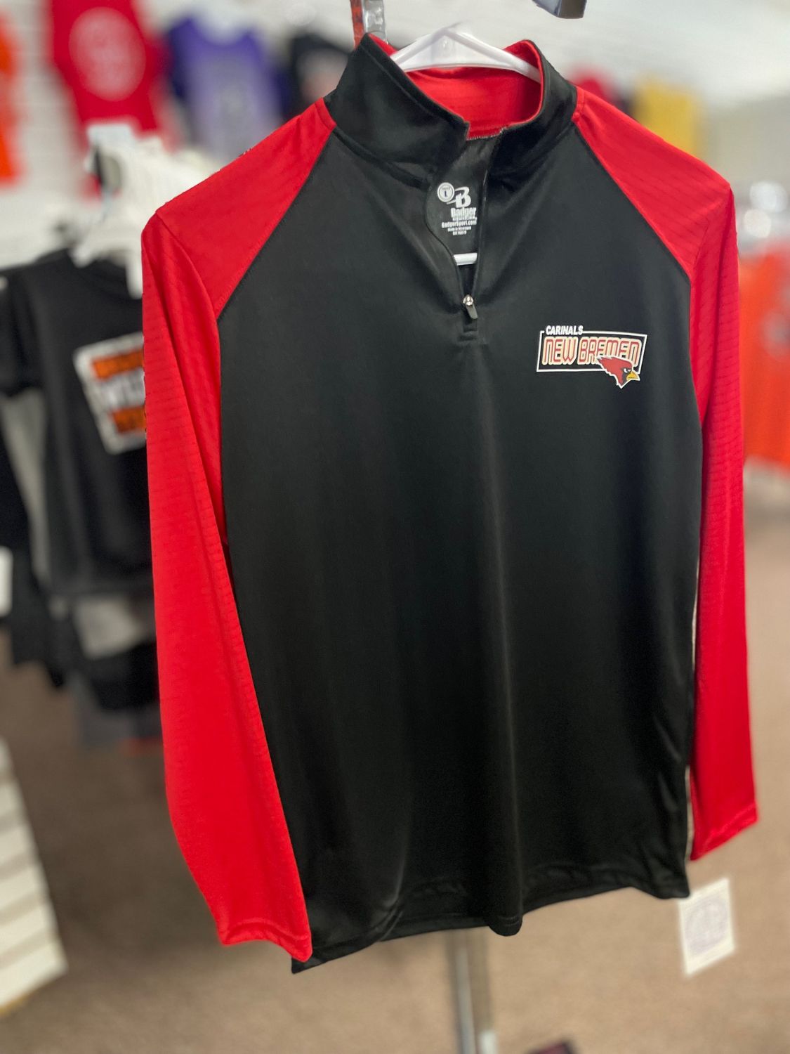 Badger Sport Breakout Youth 1/4 Zip 223100 Black/Red L