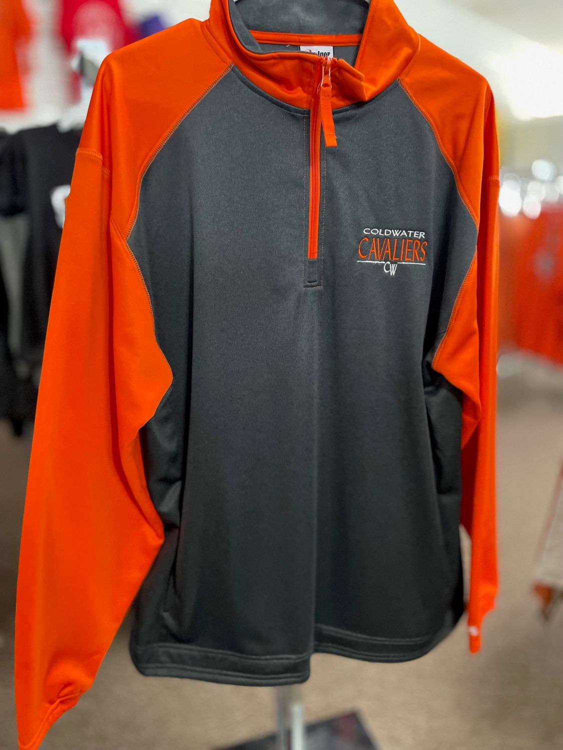 Badger Sport Sport Heather Fleece 1/ 4 Zip 148400 Carbon Heather/Burnt Orange L