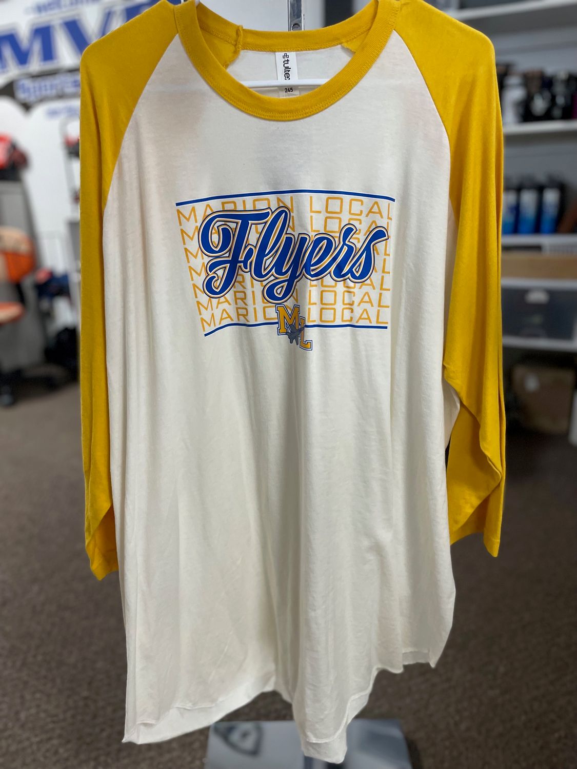 Tultex Unisex Fine Jersey Raglan T-Shirt 245 3XL Vintage White/ Mellow Yellow