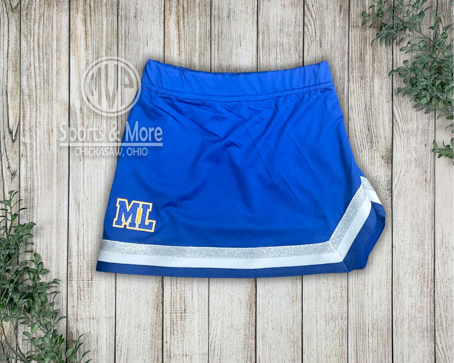 Augusta Girls Pike Skirt 9146 ROYAL/WHITE/METALLIC SILVER M