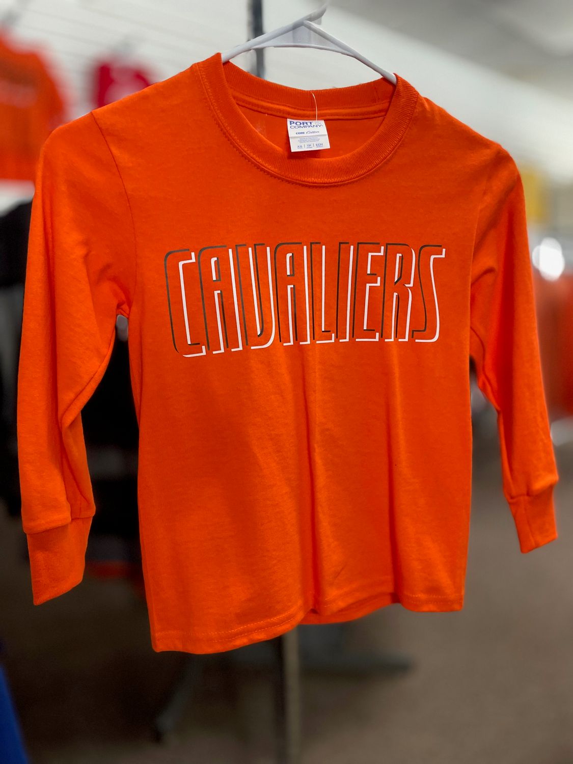 Port &amp; Company® Youth Long Sleeve Core Cotton Tee. PC54YLS Orange XS