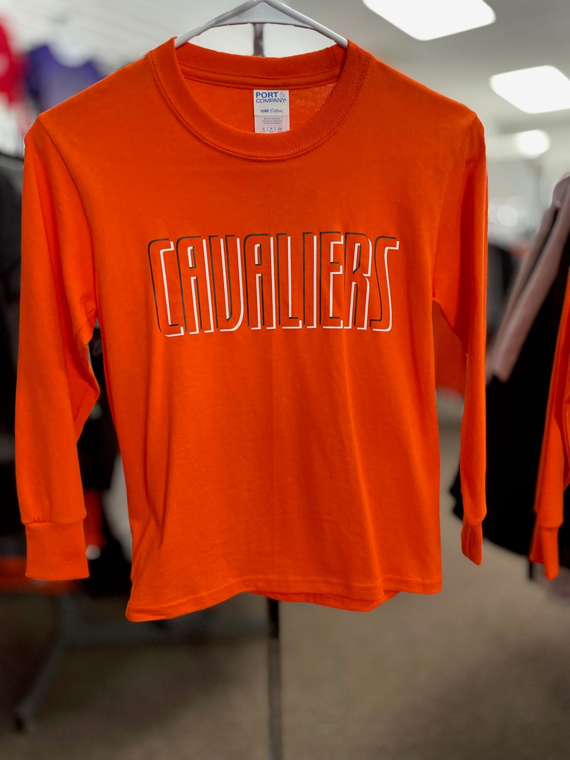 Port &amp; Company® Youth Long Sleeve Core Cotton Tee. PC54YLS Orange S