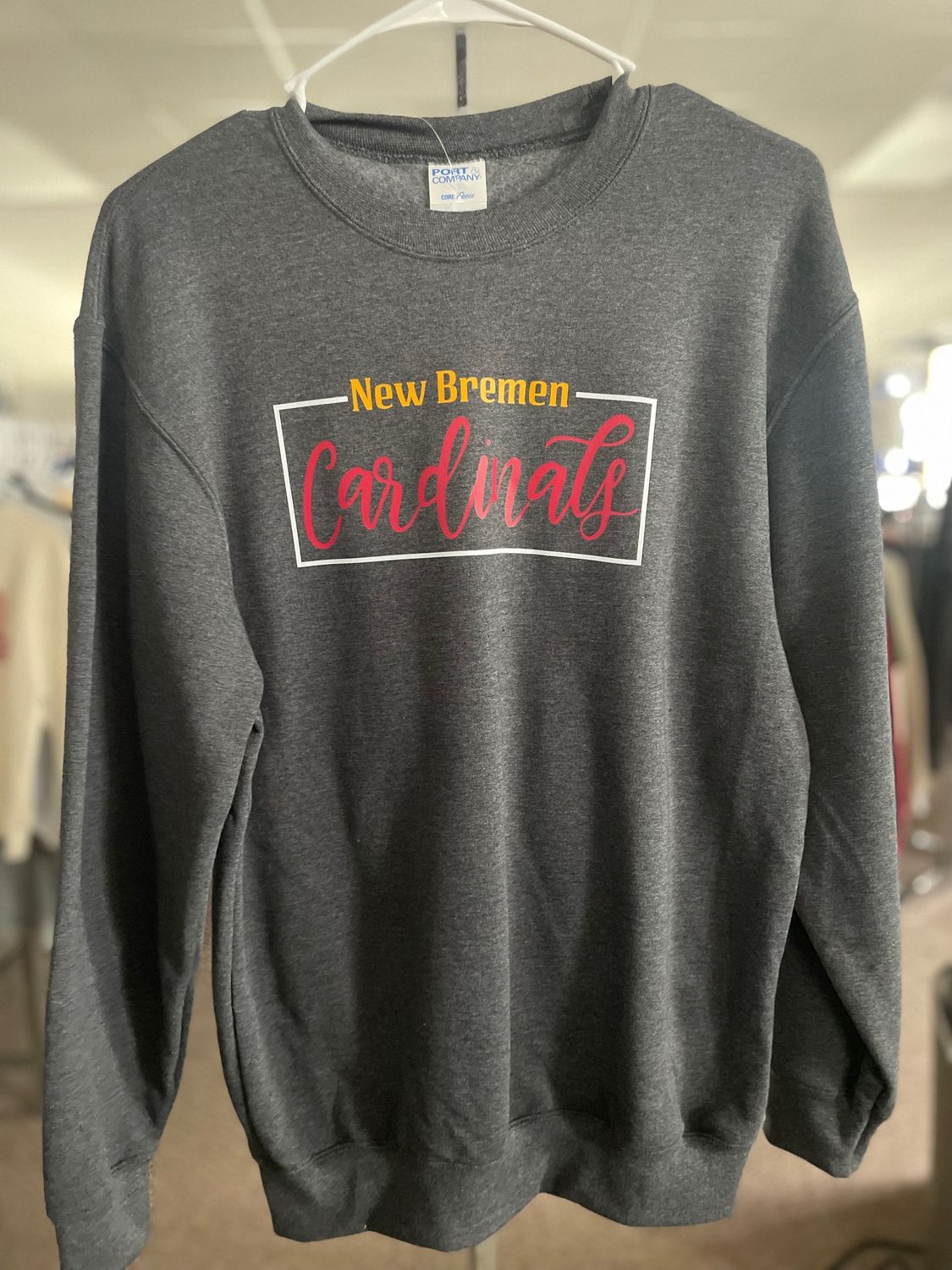 Port &amp; Company® Youth Fan Favorite Fleece Pullover Hooded Sweatshirt. PC850YH Dark Heather Grey XL